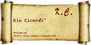 Kis Ciceró névjegykártya